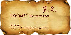 Fükő Krisztina névjegykártya